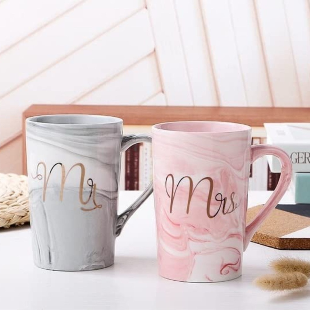Marble Mr. and Mrs. Mugs Set